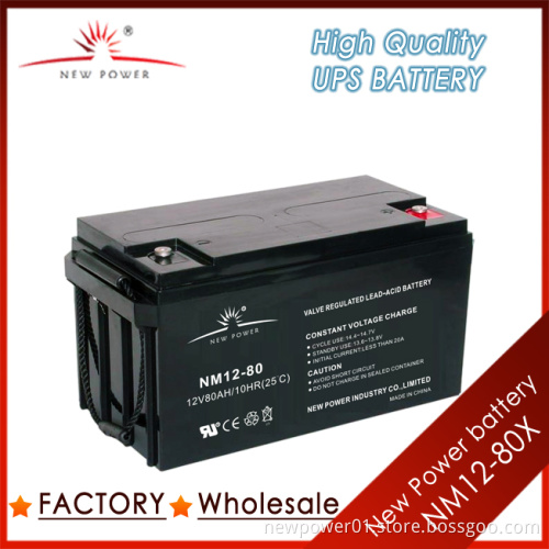 12V 80ah Rechargeable Lead Acid Battery for UPS (NM12-80X)